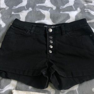 black high waisted jean shorts